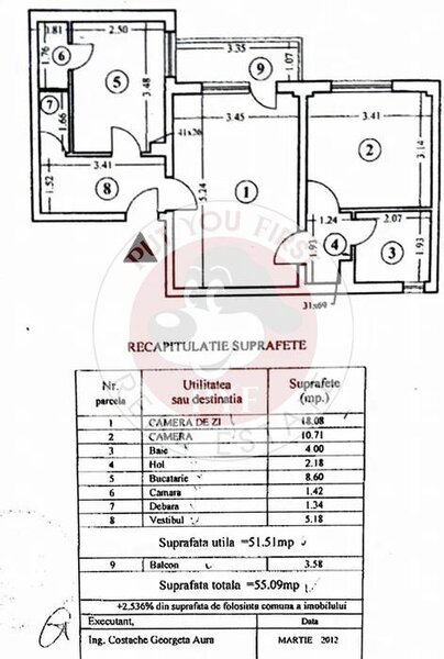 Iancului | Apartament 2 camere | Semidecomandat | 55mp | B11422
